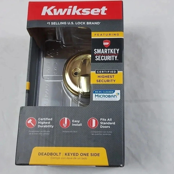Kwikset 980 3SMT CP K4 V1 Deadbolt Polished Brass - Picture 2 of 6